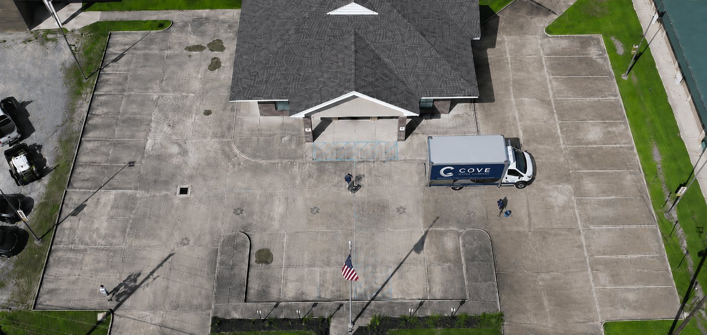 Cove Water Company commercial pressure washing job in Laredo