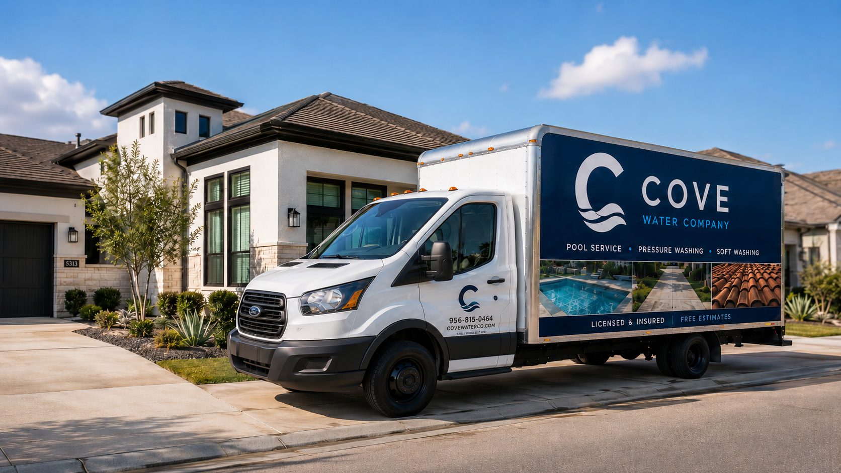 Cove Water Company service van in Laredo